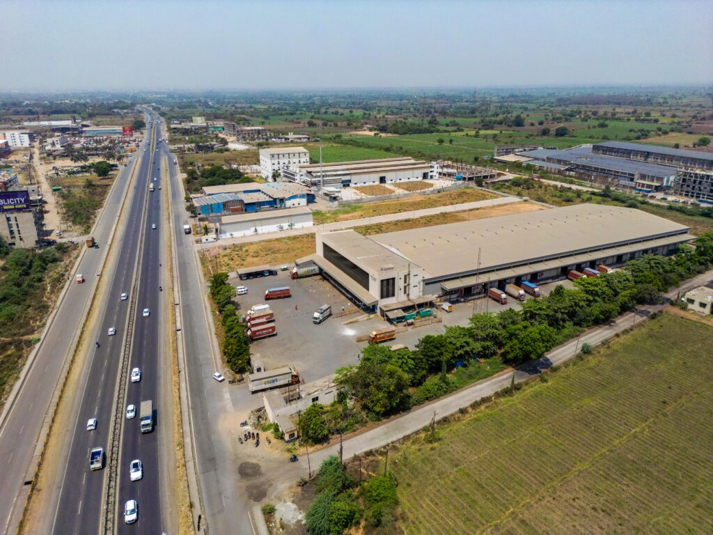 Exterior view of Flipkart warehouse developed by Bhagyashree Logistics in Palsana, Surat