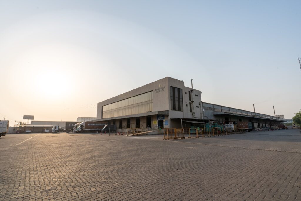 Truck loading area at Flipkart warehouse developed by Bhagyashree Logistics in Palsana